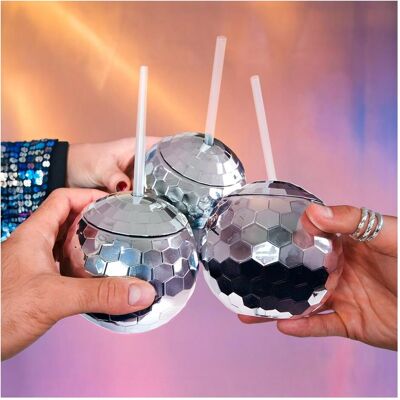 Mikamax Disco Ball Cups - Set of 3 (10.50 cm), Spiegelkugel, Mehrfarbig Mikamax Disco Ball Cups - Set of 3 (10.50 cm), Spiegelkugel, Mehrfarbig