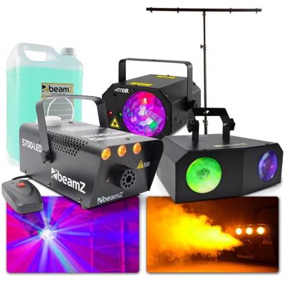 BeamZ Partybeleuchtung - Party Pack xxl Partybeleuchtung mit Laser, Lichteffekten, Rauchmaschine mit (20 W, LED), Scheinwerfer, Mehrfarbig BeamZ Partybeleuchtung - Party Pack xxl Partybeleuchtung mit Laser, Lichteffekten, Rauchmaschine mit (20 W, LED), Scheinwerfer, Mehrfarbig