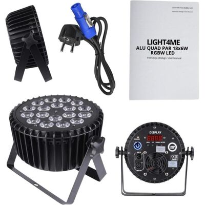 No Name LIGHT4ME ALU QUAD PAR 18x6W RGBW Bühnenscheinwerfer (6 W, LED), Scheinwerfer, Schwarz No Name LIGHT4ME ALU QUAD PAR 18x6W RGBW Bühnenscheinwerfer (6 W, LED), Scheinwerfer, Schwarz