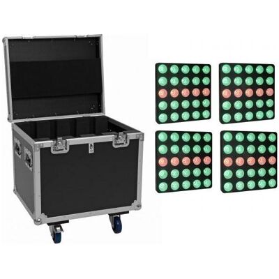 EuroLite Set 4x LED Pixel Matrix Panel 5x5 RGB/WW + Flightcase mit Rollen (12 W, LED), Scheinwerfer, Schwarz, Mehrfarbig EuroLite Set 4x LED Pixel Matrix Panel 5x5 RGB/WW + Flightcase mit Rollen (12 W, LED), Scheinwerfer, Schwarz, Mehrfarbig