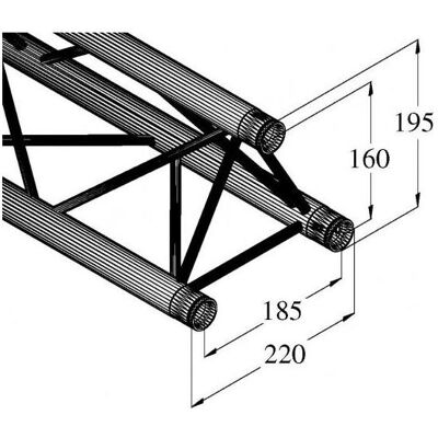 Alutruss DECOLOCK DQ3-S2000 3-Punkt-Traverse sw, Montage Lichttechnik, Schwarz Alutruss DECOLOCK DQ3-S2000 3-Punkt-Traverse sw, Montage Lichttechnik, Schwarz
