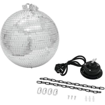 EuroLite Spiegelkugel mit Motor MD-1515 (30 cm), Spiegelkugel, Silber EuroLite Spiegelkugel mit Motor MD-1515 (30 cm), Spiegelkugel, Silber