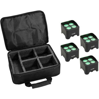 EuroLite Set 4x AKKU Mini UP-4 QCL Spot MK2 + Soft-bag (4 W, LED), Scheinwerfer, Schwarz EuroLite Set 4x AKKU Mini UP-4 QCL Spot MK2 + Soft-bag (4 W, LED), Scheinwerfer, Schwarz