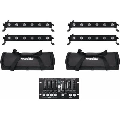 EuroLite Set 4x LED BAR-6 QCL RGBW + 2x Soft Bag + Controller (4 W, LED), Scheinwerfer, Mehrfarbig EuroLite Set 4x LED BAR-6 QCL RGBW + 2x Soft Bag + Controller (4 W, LED), Scheinwerfer, Mehrfarbig