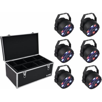 EuroLite Set 6x LED PARty Spot + Case TDV-1 (1 W, LED), Scheinwerfer, Mehrfarbig, Schwarz EuroLite Set 6x LED PARty Spot + Case TDV-1 (1 W, LED), Scheinwerfer, Mehrfarbig, Schwarz