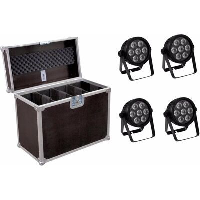 EuroLite Set 4x LED 7C-7 Silent Slim Spot + Case (9 W, LED), Scheinwerfer, Mehrfarbig EuroLite Set 4x LED 7C-7 Silent Slim Spot + Case (9 W, LED), Scheinwerfer, Mehrfarbig