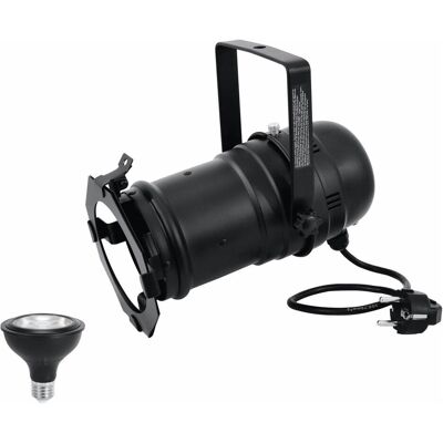 EuroLite Set PAR-30 Spot sw + PAR-30 230V COB 12W E-27 LED 1800-3000K dim2warm (12 W, LED), Scheinwerfer, Schwarz EuroLite Set PAR-30 Spot sw + PAR-30 230V COB 12W E-27 LED 1800-3000K dim2warm (12 W, LED), Scheinwerfer, Schwarz