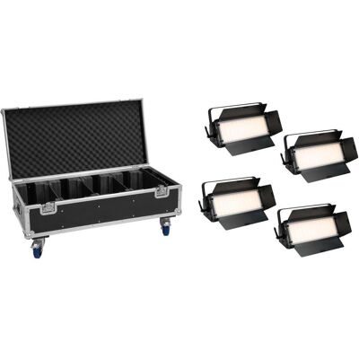EuroLite Set 4x LED PLL-576 CW/WW Panel + Case mit Rollen DMX 576 LEDs 3000-6000K (160 W, LED), Scheinwerfer, Schwarz EuroLite Set 4x LED PLL-576 CW/WW Panel + Case mit Rollen DMX 576 LEDs 3000-6000K (160 W, LED), Scheinwerfer, Schwarz