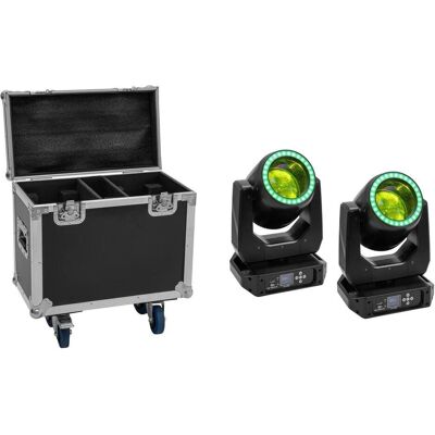 EuroLite Set 2x LED TMH-B120 Hypno Moving-Head Beam + Flightcase mit Rollen (120 W, LED), Scheinwerfer, Mehrfarbig EuroLite Set 2x LED TMH-B120 Hypno Moving-Head Beam + Flightcase mit Rollen (120 W, LED), Scheinwerfer, Mehrfarbig