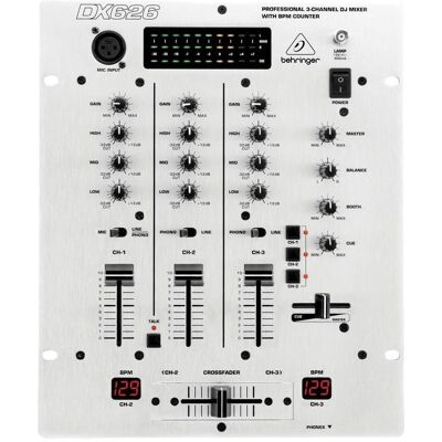 Behringer DX626 PRO Mixer, 3-Kanal DJ Mixer, Mischpult, Silber Behringer DX626 PRO Mixer, 3-Kanal DJ Mixer, Mischpult, Silber