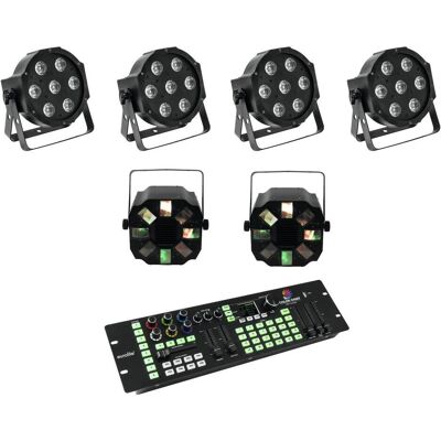 EuroLite Set 4x LED SLS-7 HCL Floor + 2x LED FE-700 + DMX LED Color Chief Controller (10 W, LED), Scheinwerfer, Mehrfarbig EuroLite Set 4x LED SLS-7 HCL Floor + 2x LED FE-700 + DMX LED Color Chief Controller (10 W, LED), Scheinwerfer, Mehrfarbig