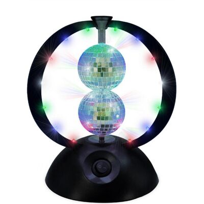 Music Legs Music - Rotating Double Mirror Balls with Multi Colour LEDs - Multi-color - 240 mm height, 8 cm diam (8 cm), Spiegelkugel, Mehrfarbig Music Legs Music - Rotating Double Mirror Balls with Multi Colour LEDs - Multi-color - 240 mm height, 8 cm diam (8 cm), Spiegelkugel, Mehrfarbig