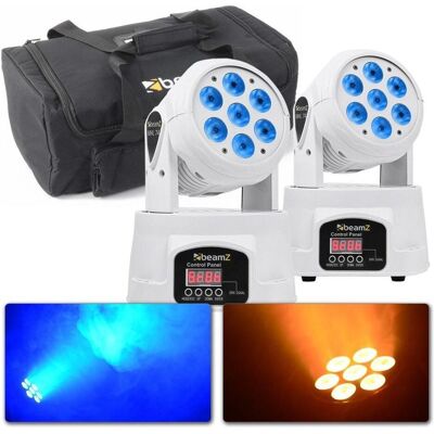 BeamZ MHL74 White Movinghead Duo Set Met Flightbag (LED), Scheinwerfer, Weiss BeamZ MHL74 White Movinghead Duo Set Met Flightbag (LED), Scheinwerfer, Weiss