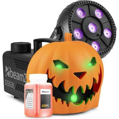 BeamZ Halloween Smoke Machine PartySet - mit klickbarem Kürbis - LED Blacklight und, Nebelmaschine BeamZ Halloween Smoke Machine PartySet - mit klickbarem Kürbis - LED Blacklight und, Nebelmaschine