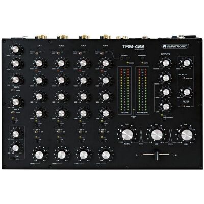 Omnitronic TRM-422 4-Kanal Rotary-Mixer, Mischpult, Schwarz Omnitronic TRM-422 4-Kanal Rotary-Mixer, Mischpult, Schwarz