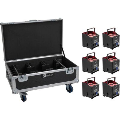 EuroLite Set 6x AKKU UP-4 QCL Spot QuickDMX MK2 + Flightcase mit Rollen und Ladefunktion (10 W, LED), Scheinwerfer, Schwarz EuroLite Set 6x AKKU UP-4 QCL Spot QuickDMX MK2 + Flightcase mit Rollen und Ladefunktion (10 W, LED), Scheinwerfer, Schwarz