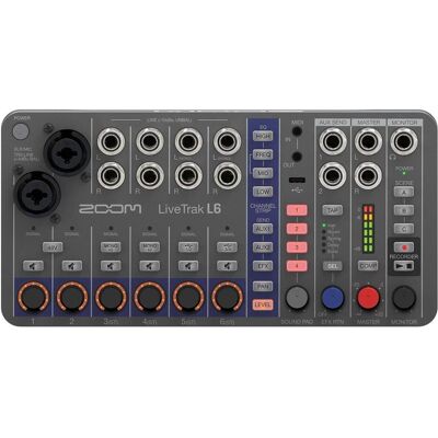 Zoom LiveTrak L-6, Mischpult, Grau, Schwarz Zoom LiveTrak L-6, Mischpult, Grau, Schwarz