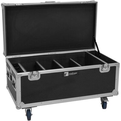 Roadinger Flightcase 4x AKKU Multiflood IP 8x10W RGBW Wash CRMX mit Ladefunktion (31005243), Audio Racks + Cases, Schwarz Roadinger Flightcase 4x AKKU Multiflood IP 8x10W RGBW Wash CRMX mit Ladefunktion (31005243), Audio Racks + Cases, Schwarz