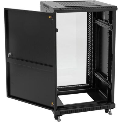 Roadinger SSC-16 Stahlschrank mit Glastür 16HE, Audio Racks + Cases, Schwarz Roadinger SSC-16 Stahlschrank mit Glastür 16HE, Audio Racks + Cases, Schwarz