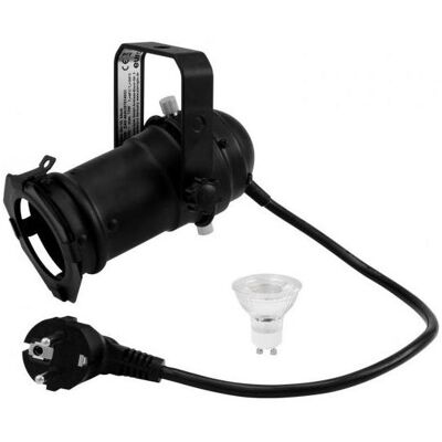 EuroLite Set PAR-16 Spot GU-10 schwarz + GU-10 230V LED SMD 7W 6400K (7 W, LED), Scheinwerfer, Schwarz EuroLite Set PAR-16 Spot GU-10 schwarz + GU-10 230V LED SMD 7W 6400K (7 W, LED), Scheinwerfer, Schwarz