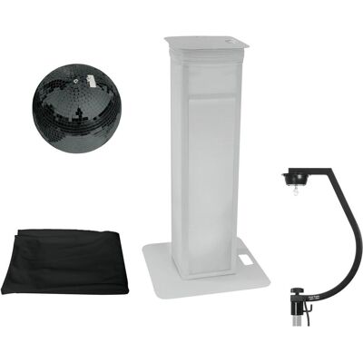 EuroLite Set Spiegelkugel 30cm schwarz mit Stage Stand variabel + Cover schwarz (30 cm), Spiegelkugel, Schwarz EuroLite Set Spiegelkugel 30cm schwarz mit Stage Stand variabel + Cover schwarz (30 cm), Spiegelkugel, Schwarz