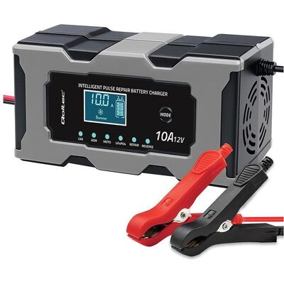 Qoltec, Autobatterie Ladegerät, Mikroprozessor-Ladegerät 12V 10A (10 A, 12V) Qoltec, Autobatterie Ladegerät, Mikroprozessor-Ladegerät 12V 10A (10 A, 12V)