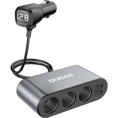 Dudao Car Charger With 3 USB & Ignitor, Auto Adapter, Schwarz Dudao Car Charger With 3 USB & Ignitor, Auto Adapter, Schwarz