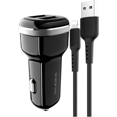 Borofone Anschlüsse 2x USB-A 2,4 A (BFO-BZ13-L-B), Auto Adapter, Schwarz Borofone Anschlüsse 2x USB-A 2,4 A (BFO-BZ13-L-B), Auto Adapter, Schwarz