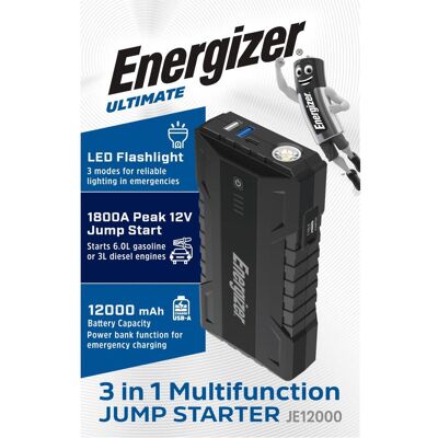 Energizer Starthilfe, – 3-in-1 Starthilfe – 8000 mAh (800 A, 8000 mAh) Energizer Starthilfe, – 3-in-1 Starthilfe – 8000 mAh (800 A, 8000 mAh)