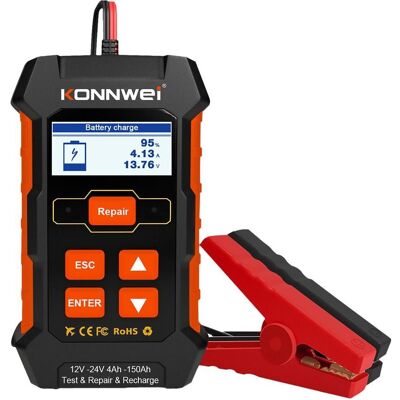 Konnwei, Autobatterie Ladegerät, Gleichrichter, Batteriemessgerät 520 (10 A, 12V, 24V) Konnwei, Autobatterie Ladegerät, Gleichrichter, Batteriemessgerät 520 (10 A, 12V, 24V)
