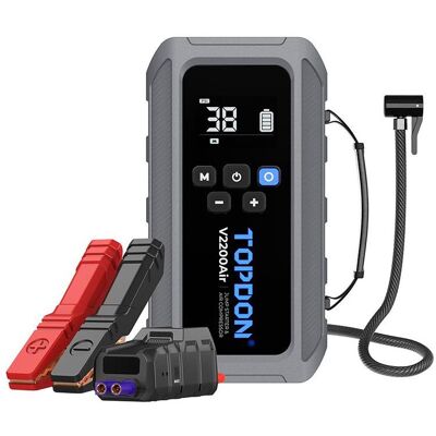 Viking Starthilfe, TOPDON Car Jump Starter JumpSurge V2200air (2200 A, 12000 mAh) Viking Starthilfe, TOPDON Car Jump Starter JumpSurge V2200air (2200 A, 12000 mAh)
