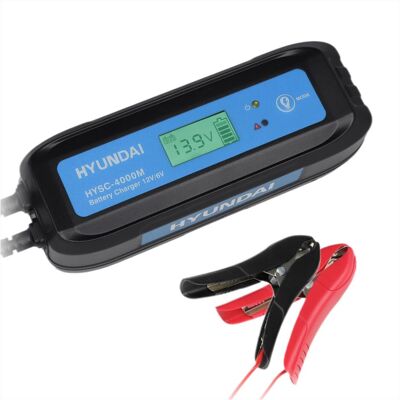 Hyundai Autobatterie Ladegerät, KFZ Batterieladegerät HYSC-4000M (4 A, 12V, 6V) Hyundai Autobatterie Ladegerät, KFZ Batterieladegerät HYSC-4000M (4 A, 12V, 6V)