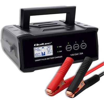 Qoltec, Autobatterie Ladegerät, Mikroprozessor-Ladegerät 12V 24V 25A (25 A, 12V, 24V) Qoltec, Autobatterie Ladegerät, Mikroprozessor-Ladegerät 12V 24V 25A (25 A, 12V, 24V)