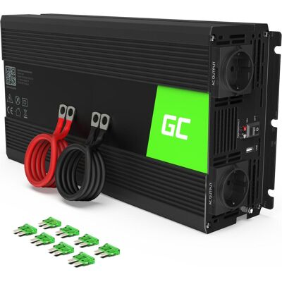 GreenCell, Spannungswandler, INV24 - Universal - Auto - 24 V - 1500 W - 230 V - DC-to-AC GreenCell, Spannungswandler, INV24 - Universal - Auto - 24 V - 1500 W - 230 V - DC-to-AC