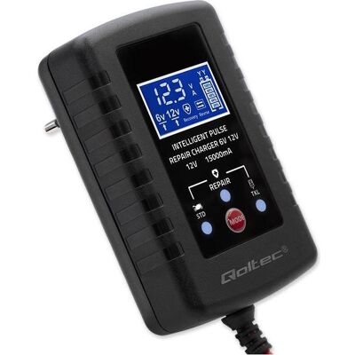Qoltec, Autobatterie Ladegerät, Ladegerät für AGM GEL STD 6V 12V 2A LED-Anzeige (2 A, 12V, 6V) Qoltec, Autobatterie Ladegerät, Ladegerät für AGM GEL STD 6V 12V 2A LED-Anzeige (2 A, 12V, 6V)