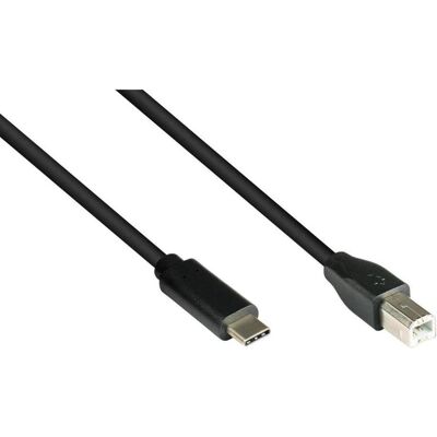 Varia Anschlusskabel USB 2.0, USB-C Stecker an USB 2.0 B Stecker, CU, schwarz, 3m (3 m, USB 2.0), USB Kabel Varia Anschlusskabel USB 2.0, USB-C Stecker an USB 2.0 B Stecker, CU, schwarz, 3m (3 m, USB 2.0), USB Kabel