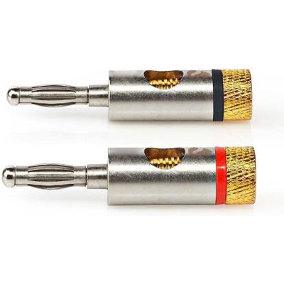 Nedis Bananenstecker, Audio Stecker, Silber Nedis Bananenstecker, Audio Stecker, Silber