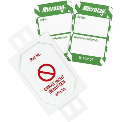 Brady, Sicherheitskennzeichnung, MIC-DE-PK-MTI-GP-GN, Microtag Set, 20 x Microtag Halter, 20 x Microtag Einsteckschild (Weiss Brady, Sicherheitskennzeichnung, MIC-DE-PK-MTI-GP-GN, Microtag Set, 20 x Microtag Halter, 20 x Microtag Einsteckschild (Weiss