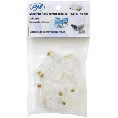 PNI RJ45 Stecker für UTP Cat5 Kabelset 10 Stk, Netzwerkkamera Zubehör PNI RJ45 Stecker für UTP Cat5 Kabelset 10 Stk, Netzwerkkamera Zubehör