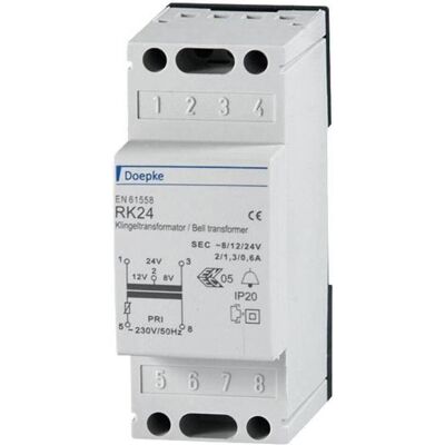 Doepke, Zubehör Gebäudesicherheit, RK 24 Klingeltransformator 2A/1.3A/0.6A 8V/12V/24V 09980654 Doepke, Zubehör Gebäudesicherheit, RK 24 Klingeltransformator 2A/1.3A/0.6A 8V/12V/24V 09980654