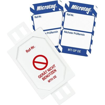 Brady, Sicherheitskennzeichnung, MIC-DE-PK-MTI-GP-BL, Microtag Set, 20 x Microtag Halter, 20 x Microtag Einsteckschild (Weiss Brady, Sicherheitskennzeichnung, MIC-DE-PK-MTI-GP-BL, Microtag Set, 20 x Microtag Halter, 20 x Microtag Einsteckschild (Weiss