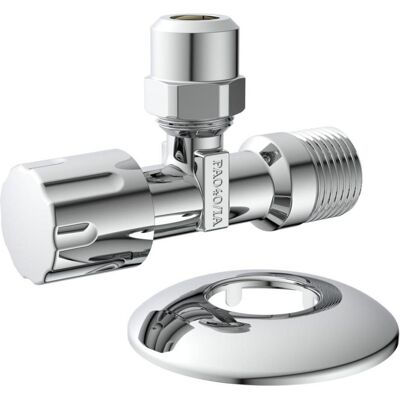 Magni, Ventil, Eckventil, 3/8"AG x 3/8"AG x 10 mmQ, mit Schubrosette Magni, Ventil, Eckventil, 3/8"AG x 3/8"AG x 10 mmQ, mit Schubrosette