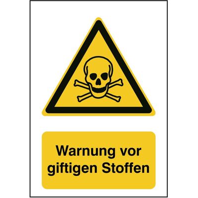 Brady, Sicherheitskennzeichnung, B-862, Toughwash-Warnschild, W016 - Warnung vor giftigen Stoffen, Polyester, Schwarz und Gel Brady, Sicherheitskennzeichnung, B-862, Toughwash-Warnschild, W016 - Warnung vor giftigen Stoffen, Polyester, Schwarz und Gel