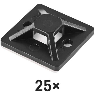 Emos, Kabelhalter, Selbstklebende Basis 30×30, schwarz, 25 Stk Emos, Kabelhalter, Selbstklebende Basis 30×30, schwarz, 25 Stk
