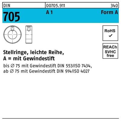 SanDisk Zubehör Befestigungstechnik, DIN 705 Stellringe, leichte Reihe, mit Gewindestift 1.4305 A 25 rostfreiei A 1 S SanDisk Zubehör Befestigungstechnik, DIN 705 Stellringe, leichte Reihe, mit Gewindestift 1.4305 A 25 rostfreiei A 1 S