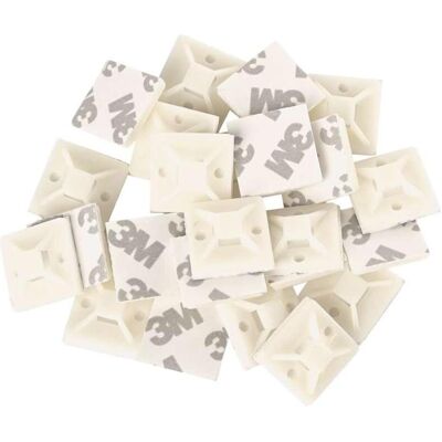 Emos, Kabelhalter, Selbstklebende Basis 20×20, weiss, 25 Stk Emos, Kabelhalter, Selbstklebende Basis 20×20, weiss, 25 Stk
