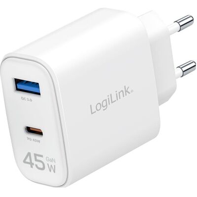 LogiLink Dual-USB-Steckdosenadapter (45 W, 2 Ports), USB Ladegerät, Weiss LogiLink Dual-USB-Steckdosenadapter (45 W, 2 Ports), USB Ladegerät, Weiss