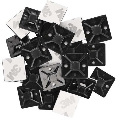 Emos, Kabelhalter, Selbstklebende Basis 20×20, schwarz, 25 Stk Emos, Kabelhalter, Selbstklebende Basis 20×20, schwarz, 25 Stk