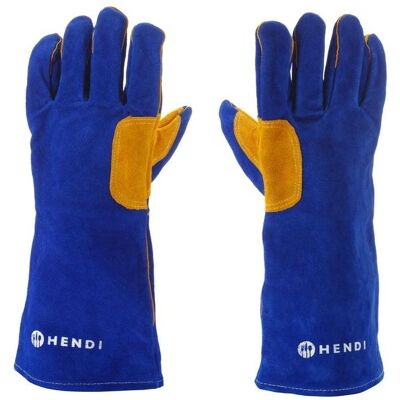 Hendi Hitzebeständige Handschuhe, Leder,, Blau, 2 Stk., (L)410mm, Backhandschuhe + Topflappen, Blau Hendi Hitzebeständige Handschuhe, Leder,, Blau, 2 Stk., (L)410mm, Backhandschuhe + Topflappen, Blau