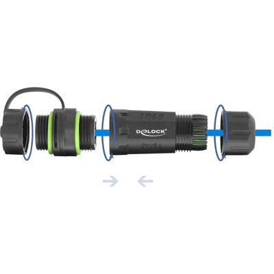 Delock Kabelverbinder RJ12 Buchse zu RJ12 Buchse mit M20 x 1,5 mm Gewinde und Verschlusskappe mit Gehäuse, Telefon Zubehör Delock Kabelverbinder RJ12 Buchse zu RJ12 Buchse mit M20 x 1,5 mm Gewinde und Verschlusskappe mit Gehäuse, Telefon Zubehör